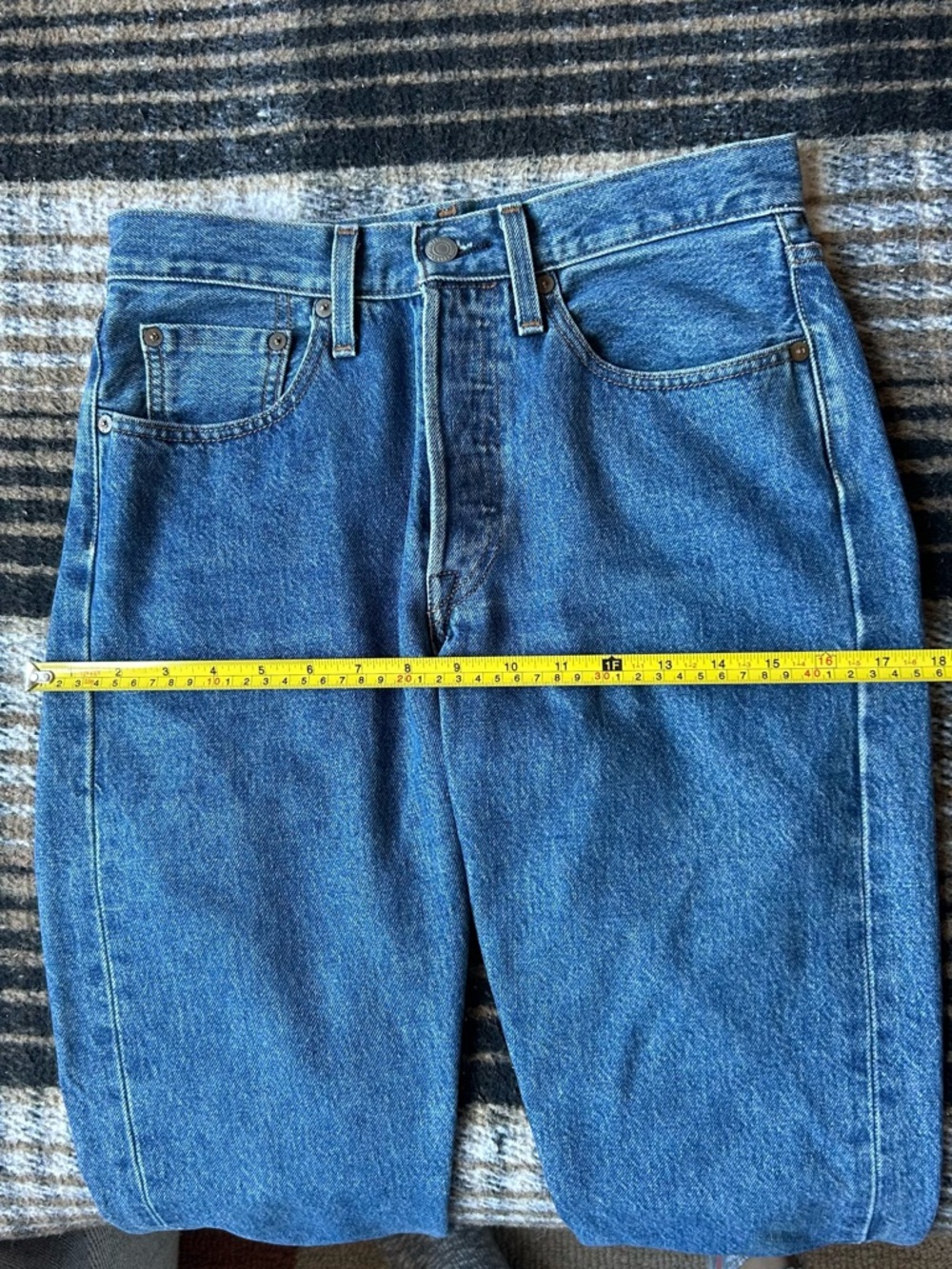 Levi's Straight Leg Dark Blue Denim Jeans - Picture 3 of 8